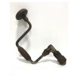 Vintage hand drill (brace) w/ wooden handles