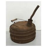 Vintage metal gas can w/ flexible spout