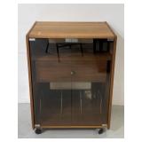 Vintage rolling stereo cabinet w/ record storage