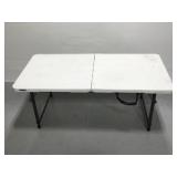 Lifetime white top foldable and mobile table
