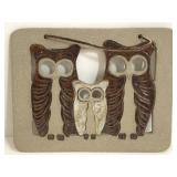 Owl family hanging wall art