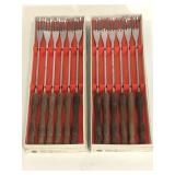 Kamco stainless, rosewood handled fondue forks