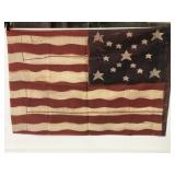 Toland signed American Flag- rustic look