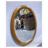 Vintage oval Maplewood wall mirror