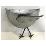Galvanized metal chicken pocket planter