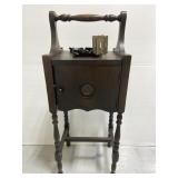 Vintage wooden humidor smoking stand