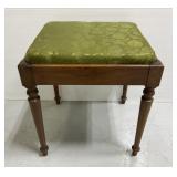Vintage sewing bench/vanity stool w/ brocade top