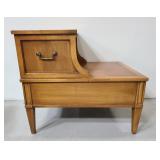 Vintage 2-tier wood end table w/ drawer