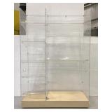 Tall clear acrylic rolling shelf storage unit