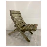 Weathered two piece slat chair