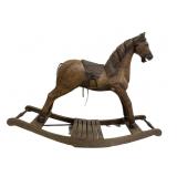 Antique carved wooden rocking horse