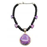Onyx & purple turquoise sterling silver 925 set