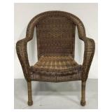 Brown resin wicker outdoor armchair