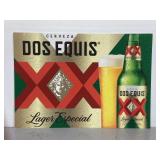 Dos Equis corrugated plastic beer sign