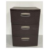 Sterilite brown weave 3-drawer storage tower