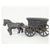 Vintage cast iron horse and ice wagon