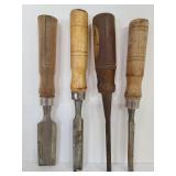 Four wood chisels