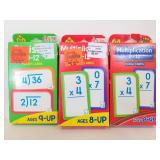 Three sets of math flash cards