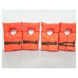 Four adult universal life jackets