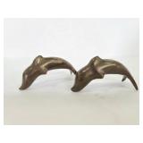Pair of brass dolphins