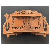 Vintage carved corner wood shelf