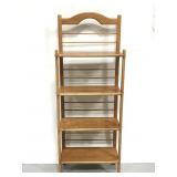 Solid oak 4-tier wood bakers rack/shelving
