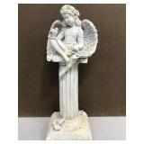 Angel w/ birds plaster garden statue