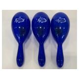 Trio of blue sparkly maracas