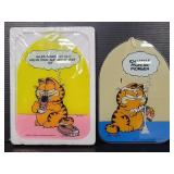 Two 1978 German Garfield glass signs