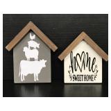 Two handcrafted wood home decor signs