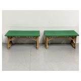 Pair of plastic interlocking benches