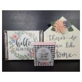 Wood block home decor signs