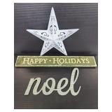 Trio of holiday decor signs