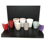 Lot of 9 ceramic plant pots