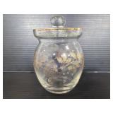 Flass gold etched jelly jar