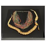 Chunky wood bead jewelry necklaces