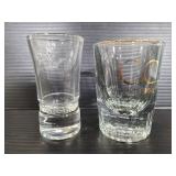 Two glass shot glasses