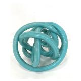 Murano blue and silver glass decorative knot