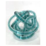 Murano blue rope glass decorative knot