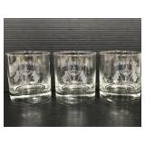 Set of 3 ryder cup Oakland hills rocks glasses