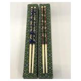 Two pairs of vintage enamel cloisonnes in cases