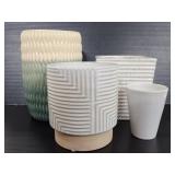 Four ceramic plant pots