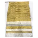 Ten gold, white, and silver striped placemats