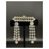 Rhinestone dangle earrings & shoe clip