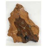 Lacquered wood hanging wall clock