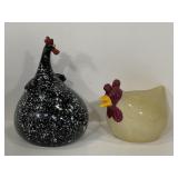 Pair of ceramic chickens