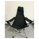 Green cushioned foldable lawn chair / case