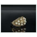 Vintage adjustable costume jewelry ring