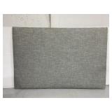 Blue tweed upholstered wood headboard