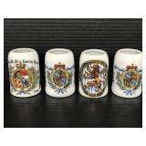 Set of 4 Mini souvenir steins
